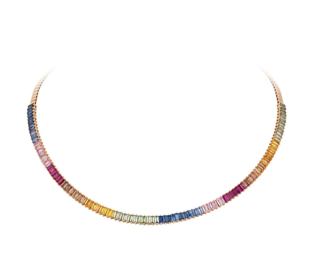 50% Off Special Liquidation Clearance Beste Angebote Akzeptieren Nwt 16, 750 Seltene 18Kt Gold Multi Bunte Regenbogen Schliff Saphir Halskette von RGalleriesJewels