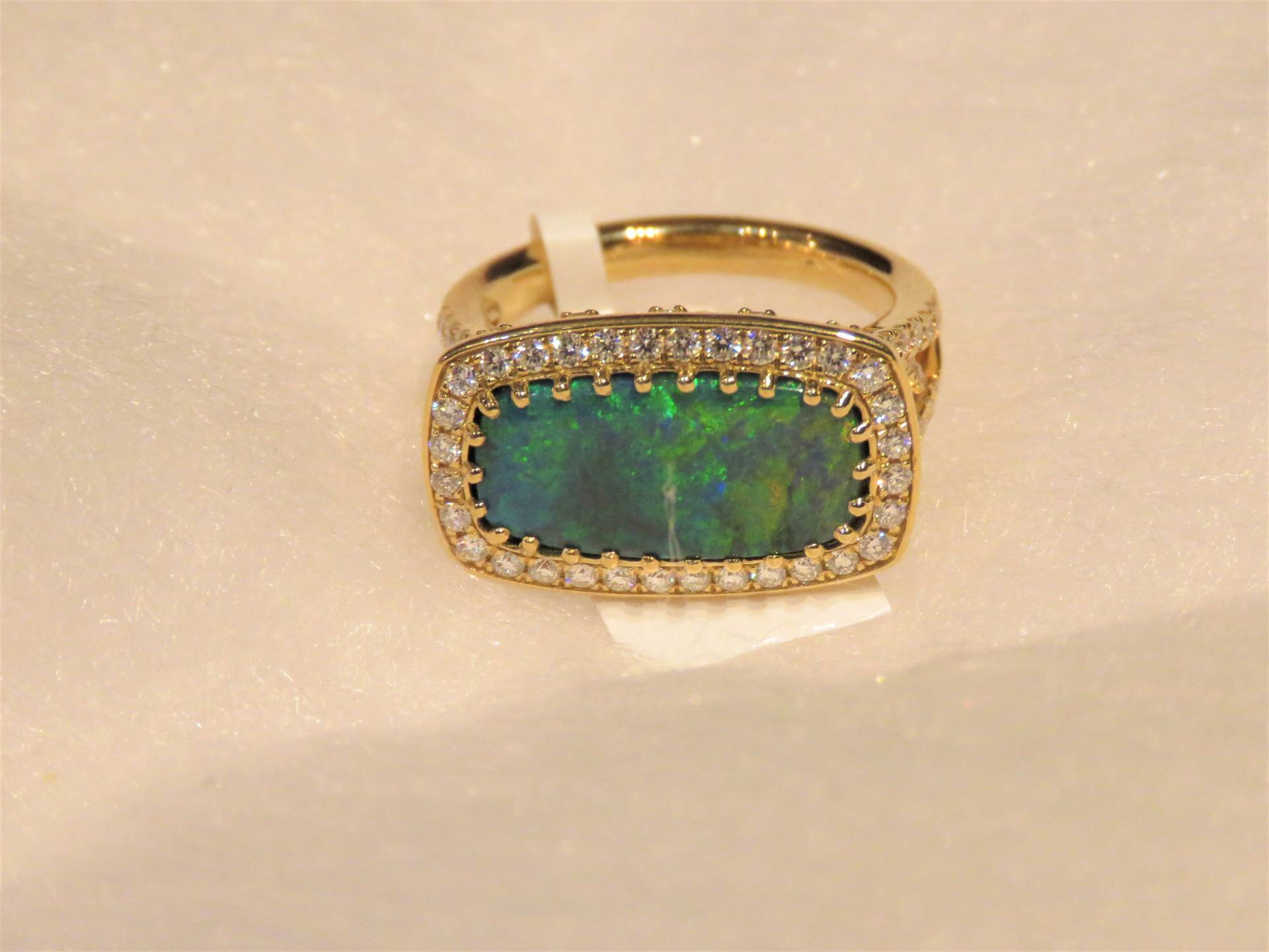 50% Off Special Liquidation Clearance Beste Angebote Akzeptieren Nwt 28, 000 Wunderschöner 18Kt Gold Lrg Lightning Ridge Schwarz Opal Diamant Ring von RGalleriesJewels