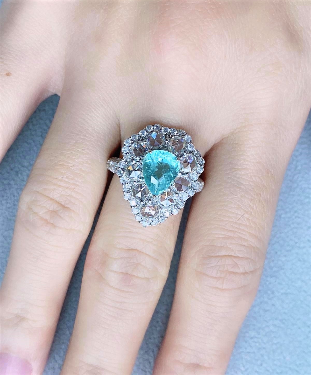 50% Rabatt Auf Liquidationclearance Die Besten Angebote Annehmen Nwt 13.500 Seltene 18Kt Gold Wunderschöne 4.50Ct Paraiba Turmalin Diamant Ring von RGalleriesJewels