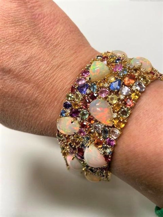 60% Rabatt Auf Die Besondere Liquidationsfreigabe Beste Angebote Annehmen Nwt 65.000 Seltene 18Kt Gold 118Ct Große Opal Regenbogen Und Armreif von RGalleriesJewels