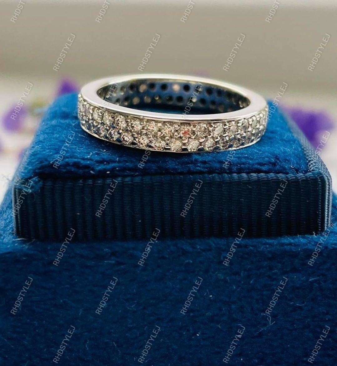 Micro Pave Eternity Ehering, Moissanit Ring, Stapelringe Für Frauen, 925 Silber von RHDSTYLEJ