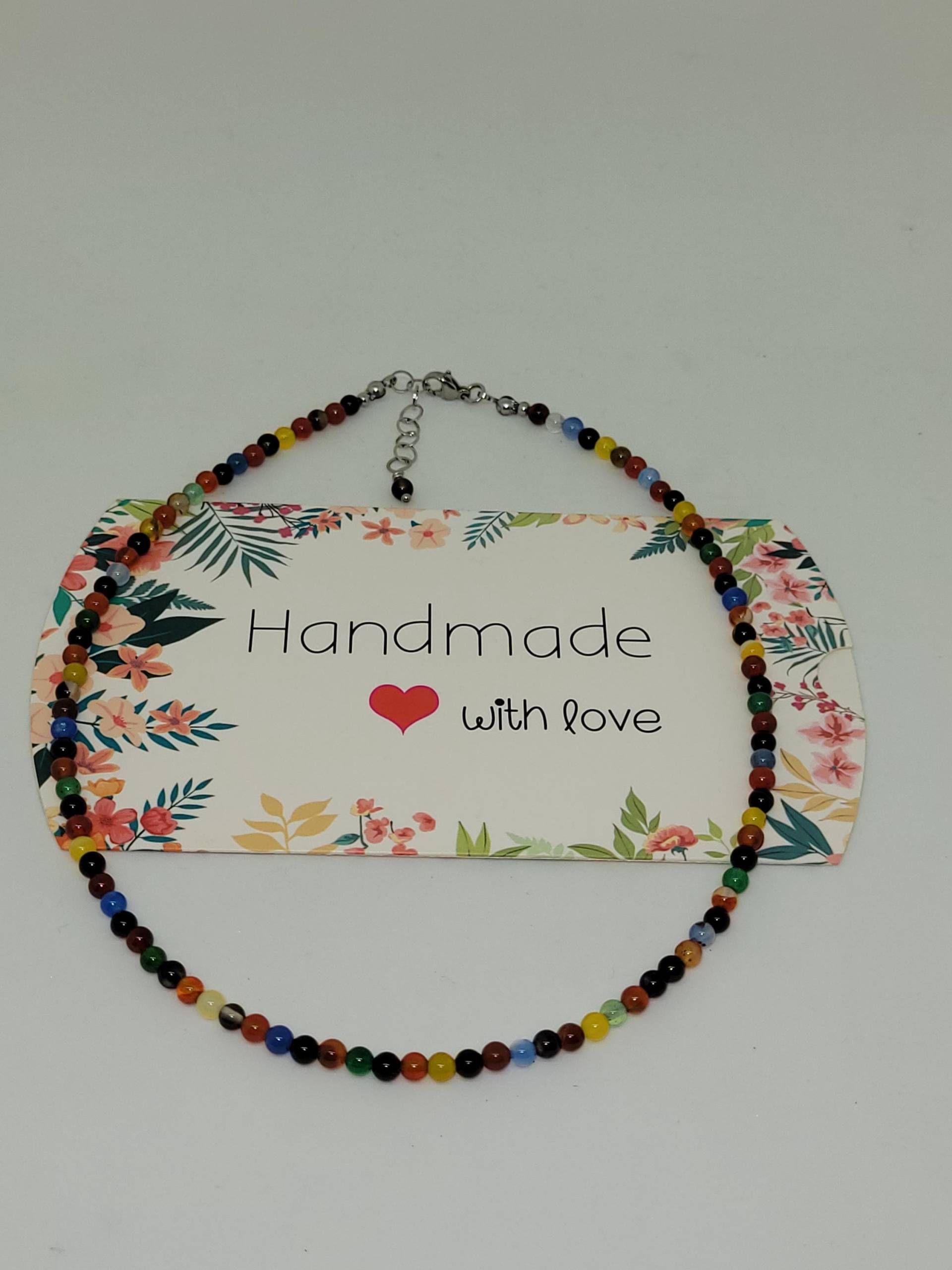 Bunte Achat Kette Sommerkette Filigran Chic Zeitlos 4You Für Sie Freizeit Alltag Openair Geschenkidee Geburtstag Versch. Längen Gratisver Bunte Achat Kette Sommerkette Filigran Chic Zeitlos 4You Für Sie Freizeit Alltag Openair Geschenkidee Geburtstag Versch. Längen Gratisver von RHEINSTONE