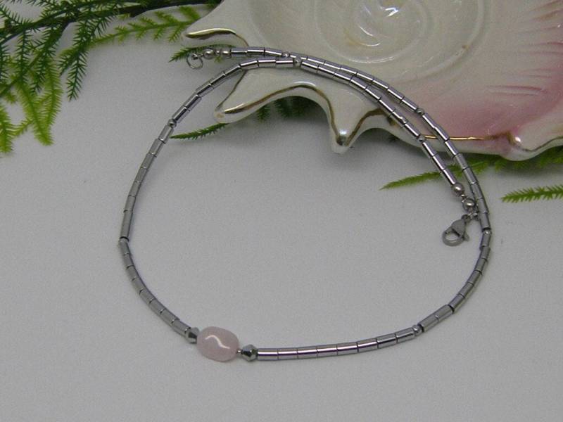 Rosenquarz Halskette Mit Nugget Doro Modisch Elegant Zeitlos Für Sie Alltag Freizeit Event Geschenkidee Geburtstag Muttertag Ostern Gratisv von RHEINSTONE