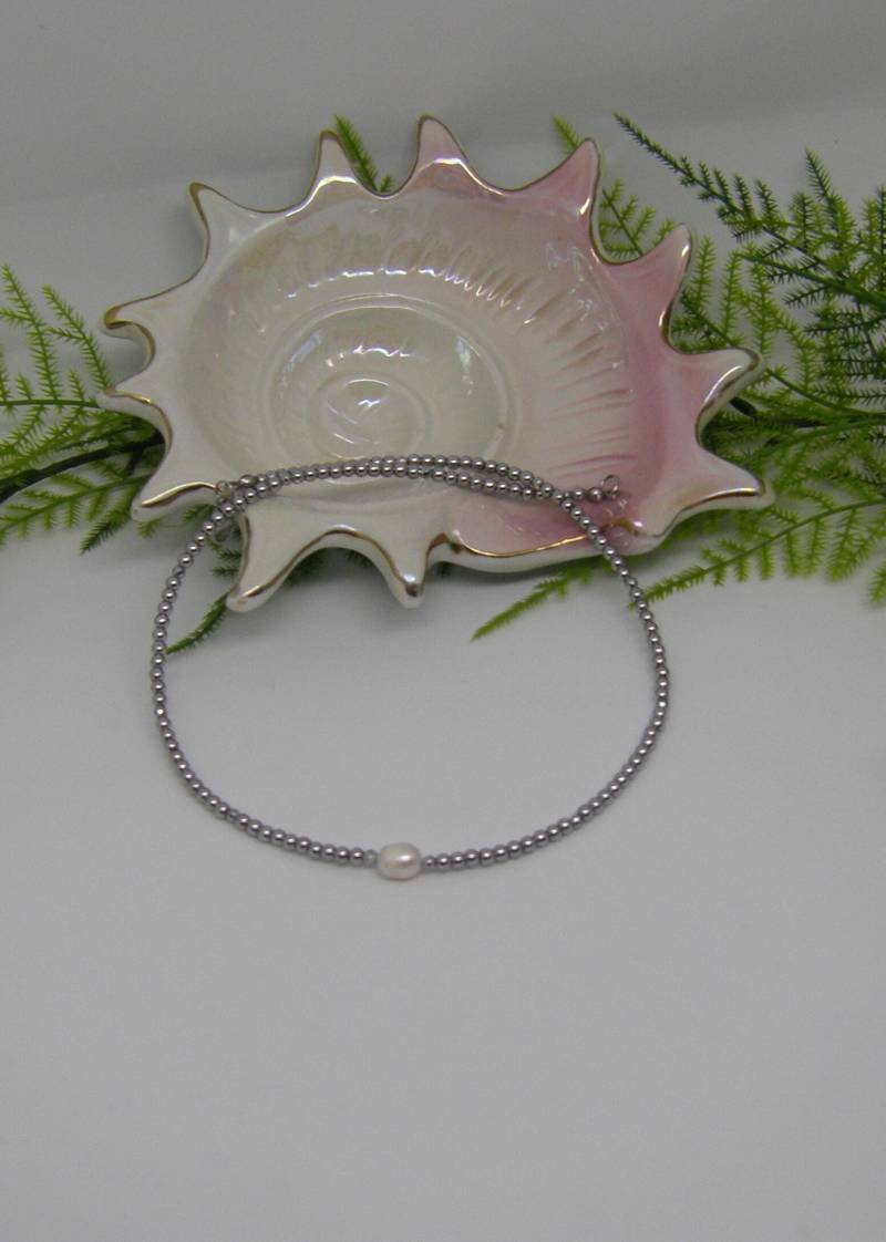 Halskette Mit Süßwasser Perle & Hämatit Doro Filigran Modisch Elegant Für Sie Alltag Freizeit Event Geschenkidee Geburtstag Muttertag 4You von RHEINSTONE