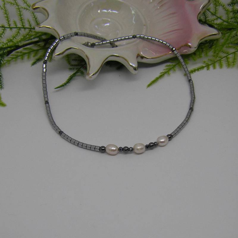 Halskette Mit Süßwasser Perlen & Hämatit Modisch Elegant Ideal Für Alltag Freizeit Anlässe Geschenk Idee Geburtstag Muttertag Ostern 4You von RHEINSTONE