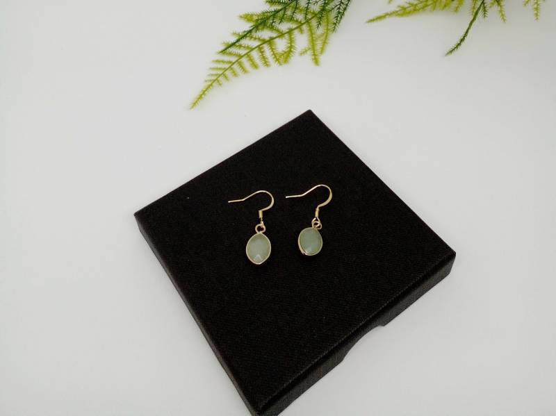 Grüner Aventurin Ohrringe Joty Ovale Form Filigran Zeitlos Versch. Designs Ideal Für Alltag Freizeit Events Geschenkidee Geburtstag Anlässe von RHEINSTONE