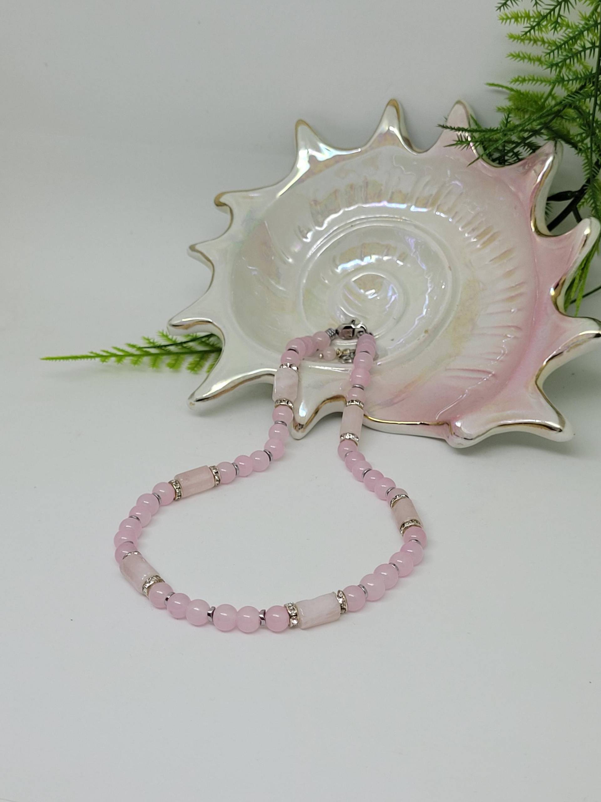 Rosenquarz Halskette Mariele Elegantes Design Für Sie Zeitlos Alltag Freizeit Geschenkidee Geburtstag Muttertag 4You Gratisversand von RHEINSTONE