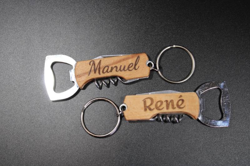 Personalisierter Flaschenöffner Schlüsselanhänger von RHHolzarbeiten
