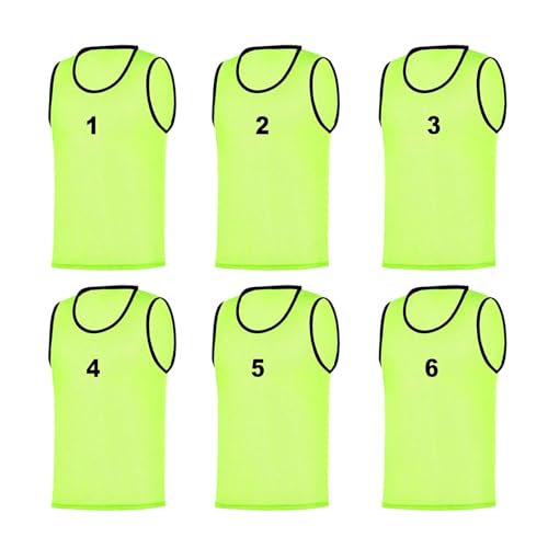 RHINOS sports Leibchen Set (6 Stück) | Nummeriert 1-6 | Gelb | Größe 128 | Kinder von RHINOS sports