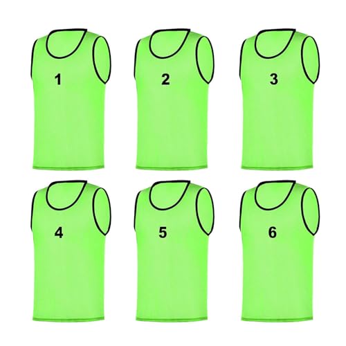 RHINOS sports Leibchen Set (6 Stück) | Nummeriert 1-6 | Grün | Größe 152 | Kinder von RHINOS sports