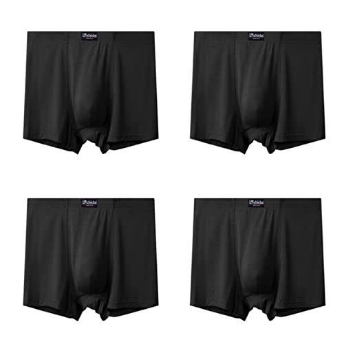 RHNTGD Boxershorts Herren Große Größe 4 Stücke Große Größe Unterwäsche Für Männer Plus Höschen Boxer Oversize Unterhosen Große Unterwäsche Lose Shorts 10Xl 12Xl 6XL 8XL-Black,10Xl Weight 150Kg von RHNTGD