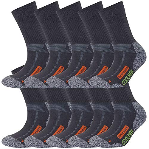 RHODEA 10 Paar Coolmax Wandersocken Outdoorsocken Funktionssocken Herren Damen Socken Performance Premium Baumwolle von RHODEA