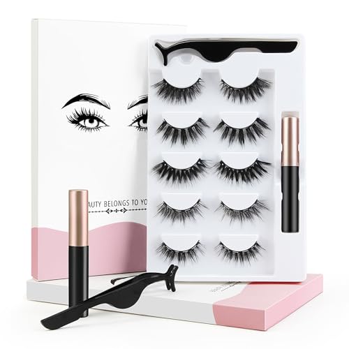 Falsche Wimpern Set Falsche Wimpern Eyeliner Falsche Wimpern 5 Paare Wiederverwendbare Falsche Wimpern Ohne Kleber (6006) von RHSEDD