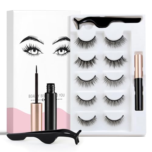 Falsche Wimpern Set Falsche Wimpern Eyeliner Falsche Wimpern 5 Paare Wiederverwendbare Falsche Wimpern Ohne Kleber (7110) von RHSEDD