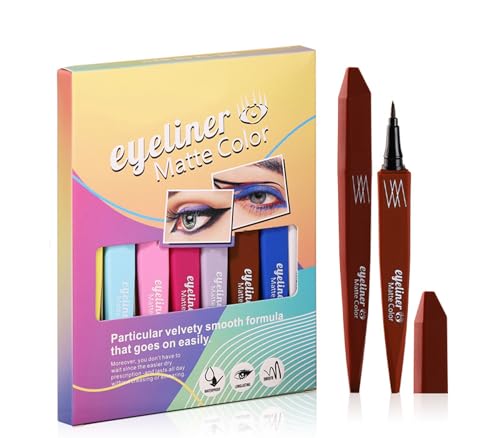 Set Mit 8 Farbigen Eyelinern Matte Colour Eyeliners Leicht Aufzutragendes, Wischfestes, Lang Anhaltendes Und Schnell Trocknendes Eyeliner-Set von RHSEDD