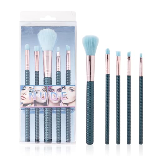 Tragbares Makeup Pinsel Set 5 StüCk Weiche Borsten Augen Makeup Pinsel AnfäNger Concealer Pinsel Pinsel Lidschatten Pinsel (Grün) von RHSEDD