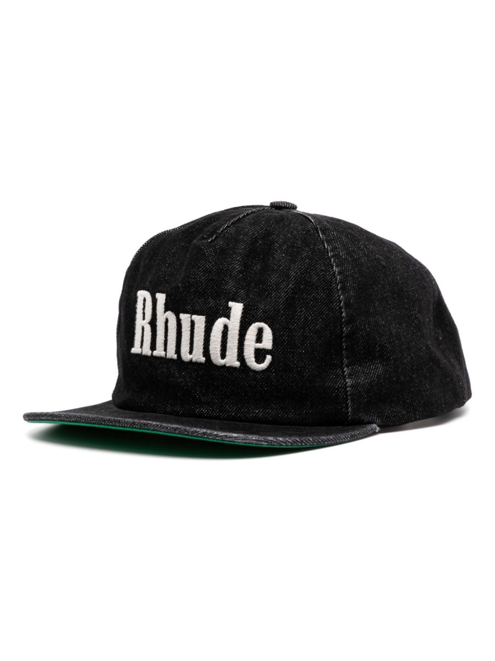 RHUDE logo-embroidered denim baseball cap - Schwarz von RHUDE