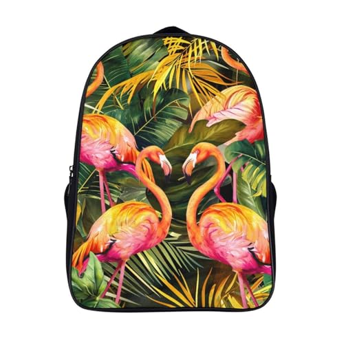 RHUSDIEOD Flamingo Schulrucksack Mädchen Teenager, Rucksäcke Daypack Schulranzen Für Schüler Damen Kinder,Grundschule Mittelschule Tasche Schule Kinderrucksack Laptop 40x28x16cm von RHUSDIEOD