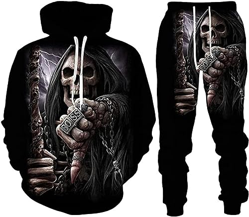 RIAAJ Unisex Trainingsanzug Set 3D Sportswear Anzug Hoodie Hosenanzug Mode (A6,5XL) von RIAAJ