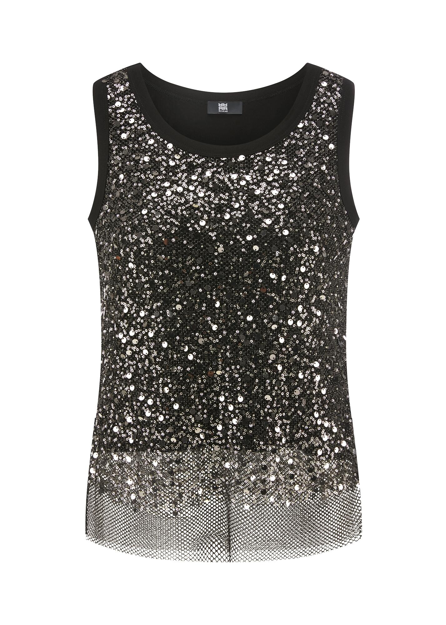 RIANI - Shirt o. Arm black patterned - Gr. - 40 von RIANI