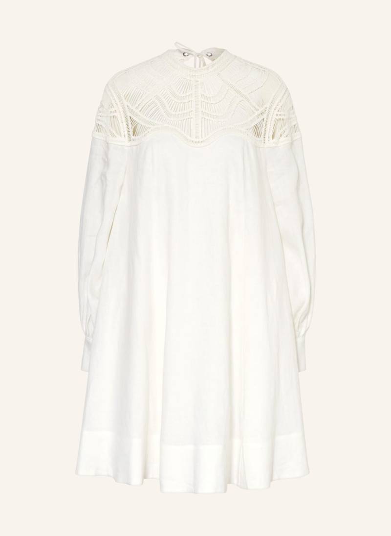 Riani Leinenkleid Mit Spitze weiss von RIANI