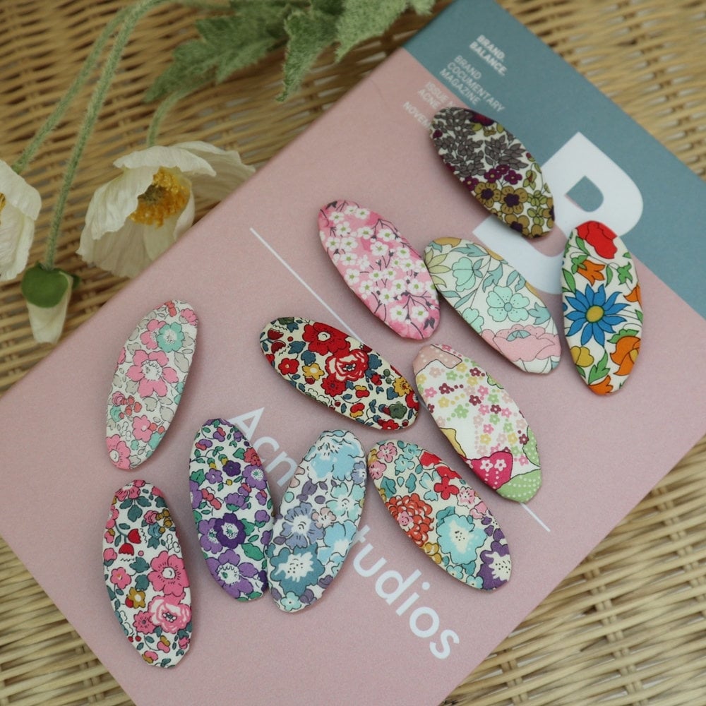 6cm Liberty Stoff Snap Clip, Mini Bezogene Haarnadeln Für Mädchen, Haar Accessoies, Liberty Of London Haarspange, Ribbonnkids von RIBBONNKIDS