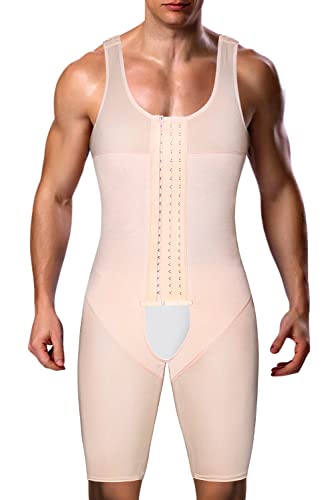 RIBIKA Herren Shapewear Ganzkörperformer für Bauchfett, Bauchkontrolle, Bodysuit, Kompression, Unterarbeit, Oberschenkel, schmale Unterwäsche, Beige 2, 6X-large von RIBIKA