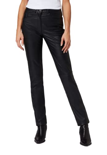 RICANO 9809, Damen Lederhose - 5-Pocket Stil - (Slim Fit/High Waist) echtes Lamm Leder (Schwarz, M) von RICANO