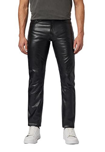 JEANS COW WAXY von RICANO Herren Lederhose, Rind Nappa Echtleder (40, schwarz) von RICANO