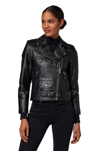 RICANO *NEU* Damen Biker Lederjacke Brando Echt Nappa Leder (schwarz) (XL) von RICANO