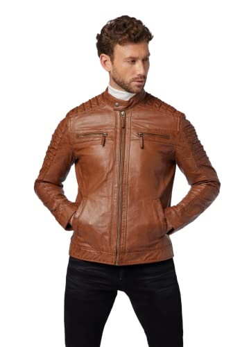 RICANO 12815 – Herren Biker Lederjacke (Slim Fit) – echtes (Premium) Lamm Leder von RICANO