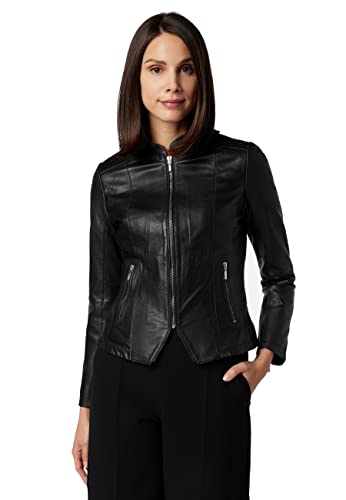 RICANO Abigale, Damen Lederjacke (Slim Fit), Lamm Nappa Echtleder (Schwarz, Braun, Cognac, Rot, Blau) (Schwarz, L (40)) von RICANO