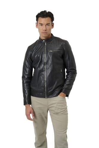 RICANO Andre - Herren Lederjacke mit Stehkragen (Slim Fit) - hochwertiges Lamm Nappa Leder von RICANO