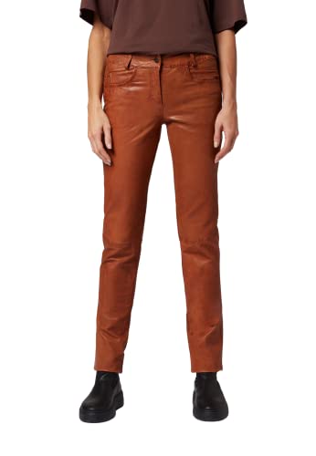 RICANO Dorin - Damen Lederhose/Lederjeans - 5-Pocket Stil (Slim Fit/Low Waist) - echtes (Premium) Lamm Leder (Cognac Braun, M) von RICANO