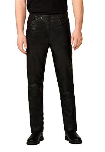 RICANO Franklin 2 - Herren Lederhose im 5-Pocket Stil (Jeans Optik) aus echtem Ziegen Nappa Leder in Schwarz oder Braun (Schwarz, 31) von RICANO