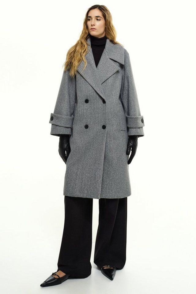 RICANO Kurzmantel Silvana Damen Mantel mit Reverskragen und 4 schwarzen Knöpfen von RICANO