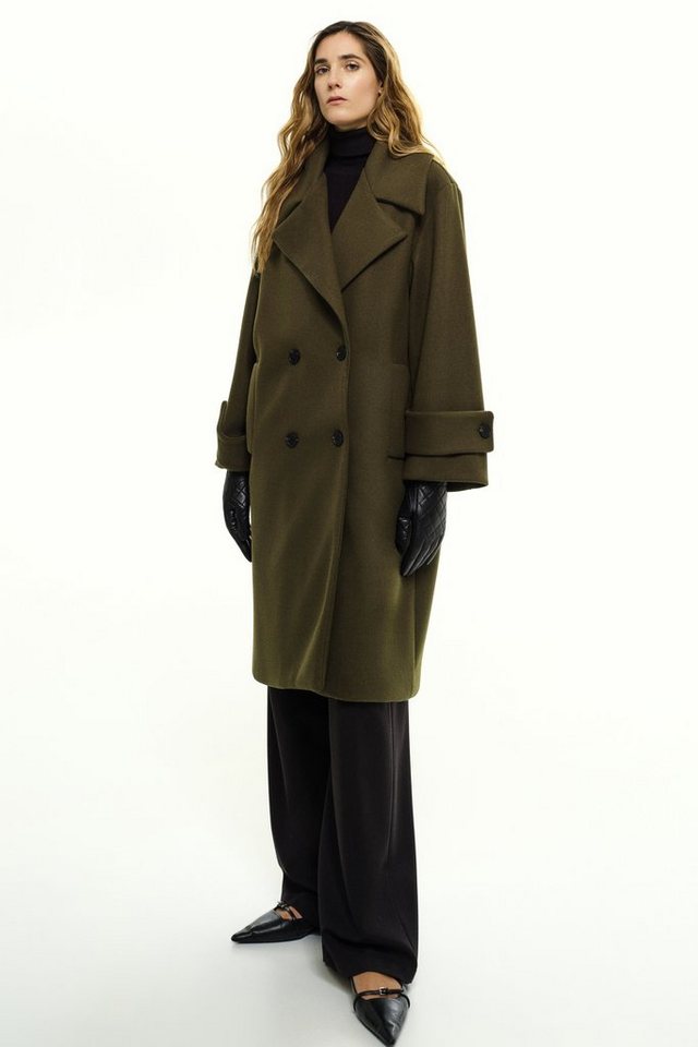 RICANO Kurzmantel Silvana Damen Mantel mit Reverskragen und 4 schwarzen Knöpfen von RICANO