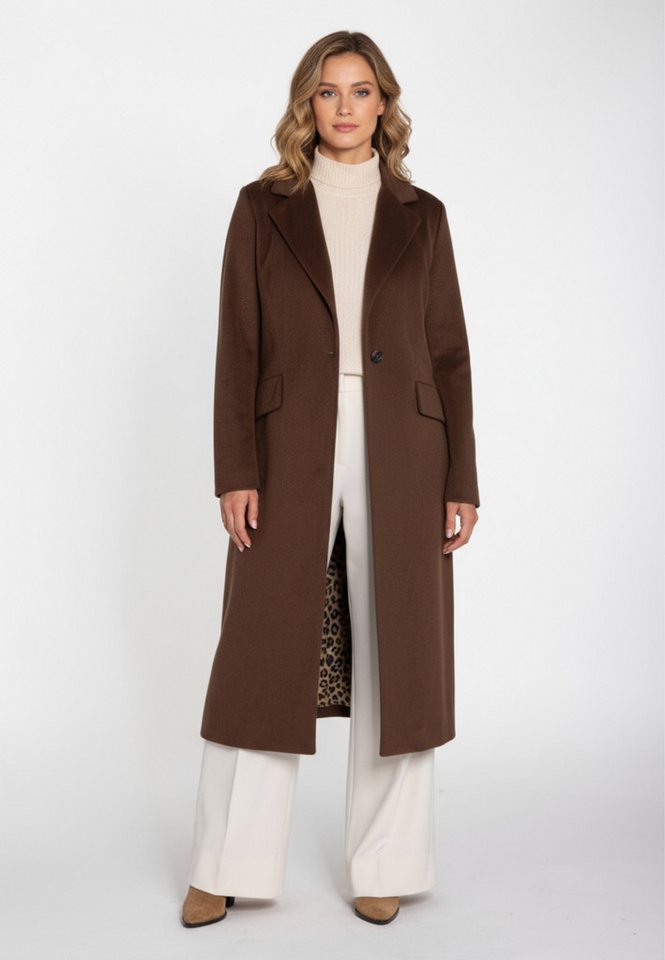 RICANO Langmantel Grazia Damenmantel mit seitlichem Schlitz und zwei Pattentaschen von RICANO