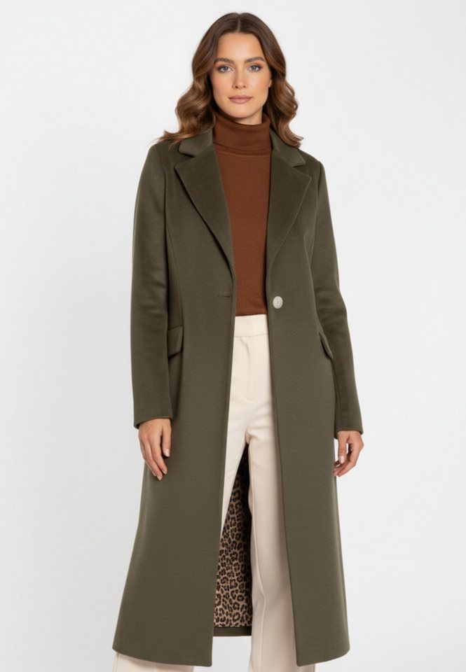 RICANO Langmantel Grazia Damenmantel mit seitlichem Schlitz und zwei Pattentaschen von RICANO