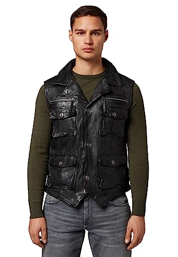 RICANO SK-Vest, Herren Leder-Weste aus echtem Lamm Nappa Leder (Schwarz, Braun, Cognac Braun) (Schwarz, 2XL) von RICANO