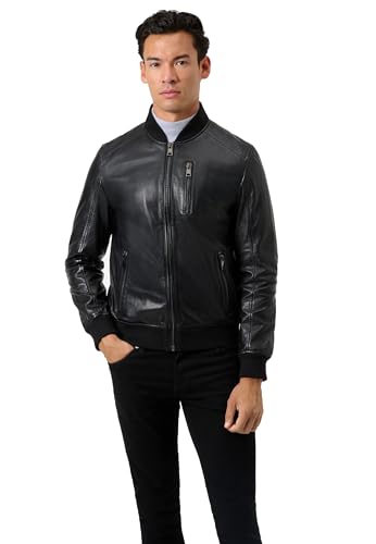 RICANO Samuel - Herren Lederjacke im College-Stil (Regular Fit) - hochwertiges Lamm Nappa Leder von RICANO