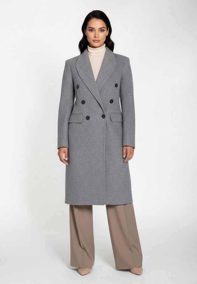 RICANO Wollmantel Claudia Klassischer Zweireiher mit Reverskragen – zeitlos, elegant und feminin von RICANO