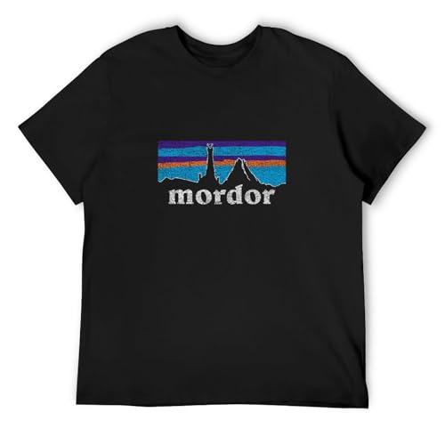 Mordor T-Shirt Für Herren Und Damen, Motiv: Herr Der Frodo, Die Ringe, Sam Sauron, Symbol, Turm-Logo (Black L) von RICHCOLORS