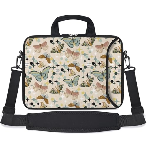 RICHEN Laptop-Schultertasche mit Griff, passend für 15,6 cm / 16 / 17 / 17,3 / 17,3 Zoll / 44,2 cm (15,6 - 17,3 Zoll) (Schmetterlinge Wishes, 40,6 - 43,9 cm) von RICHEN