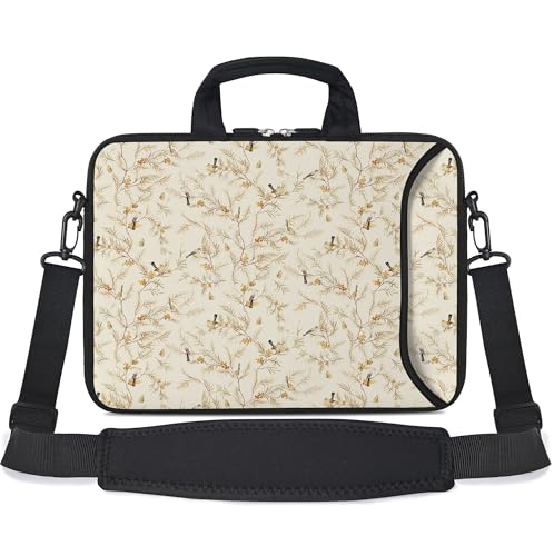 RICHEN Laptop-Schultertasche mit Griff, passend für 15,6 cm / 16 / 17 / 17,3 / 17,3 Zoll / 44,2 cm (15,6 - 17,3 Zoll) Laptops (Zweige Vögel, 40,6 - 43,9 cm) von RICHEN