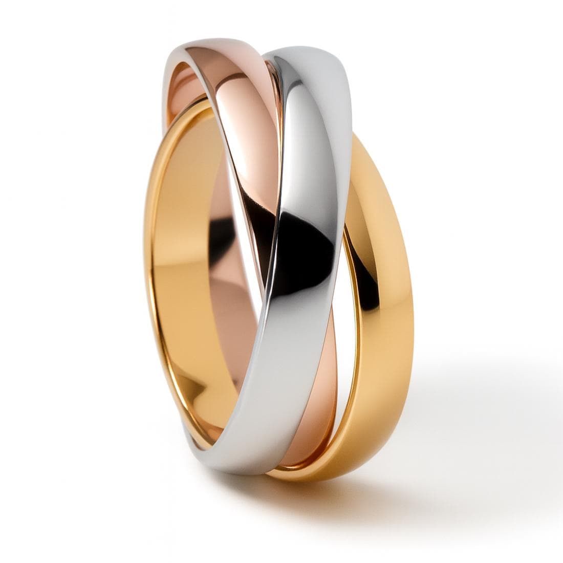 Dreier-Ring | 3Er Ring Trilogie Spielring 925/000 Silber Tricolor Je 4 Mm Breit Gemp Kollektion von RICHINFUSIONS