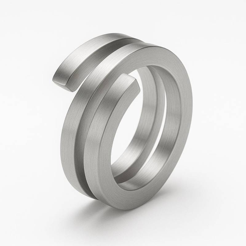 Endless Ring | Statement Doppelt Verdreht 13 Mm Edelstahl Mattiert Monomania von RICHINFUSIONS