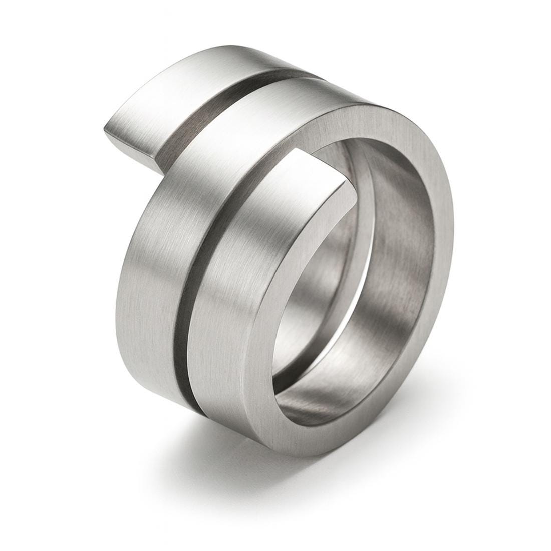 Endless Ring | Statement Doppelt Verdreht 17 Mm Edelstahl Mattiert Monomania von RICHINFUSIONS