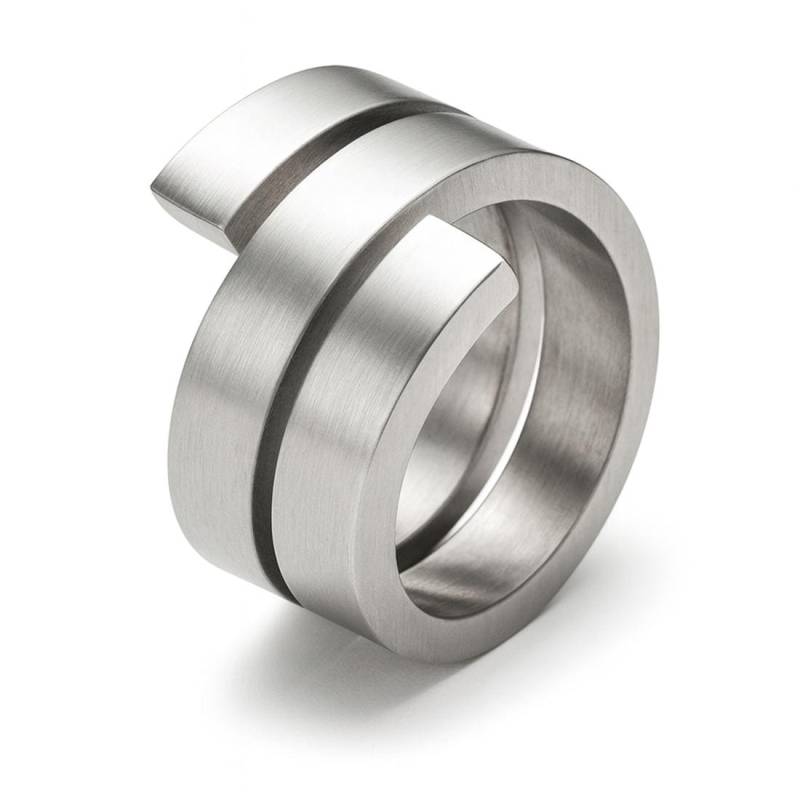 Endless Ring | Statement Doppelt Verdreht 17 Mm Edelstahl Mattiert Monomania von RICHINFUSIONS