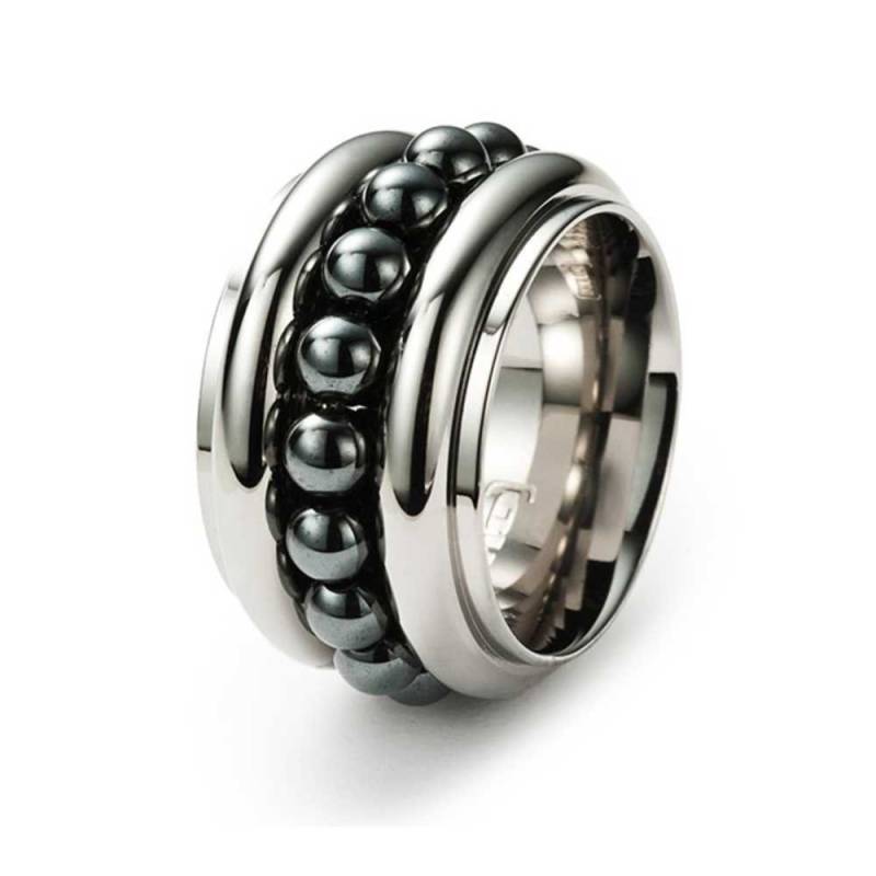 statement Ring | Hämatit Perlen Supersize 15 Mm Breit Edelstahl Poliert Monomania von RICHINFUSIONS